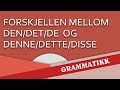 Norsk språk -Forskjellen mellom den/det/de og denne/dette/disse