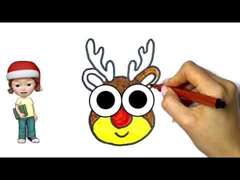 Draw and Color Christmas Reindeer | Christmas cartoon for kids | Funny videos for kids