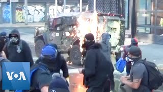 Download lagu Molotov Cocktails, Tear Gas and Water Cannons Mark Violent Chile Protest mp3