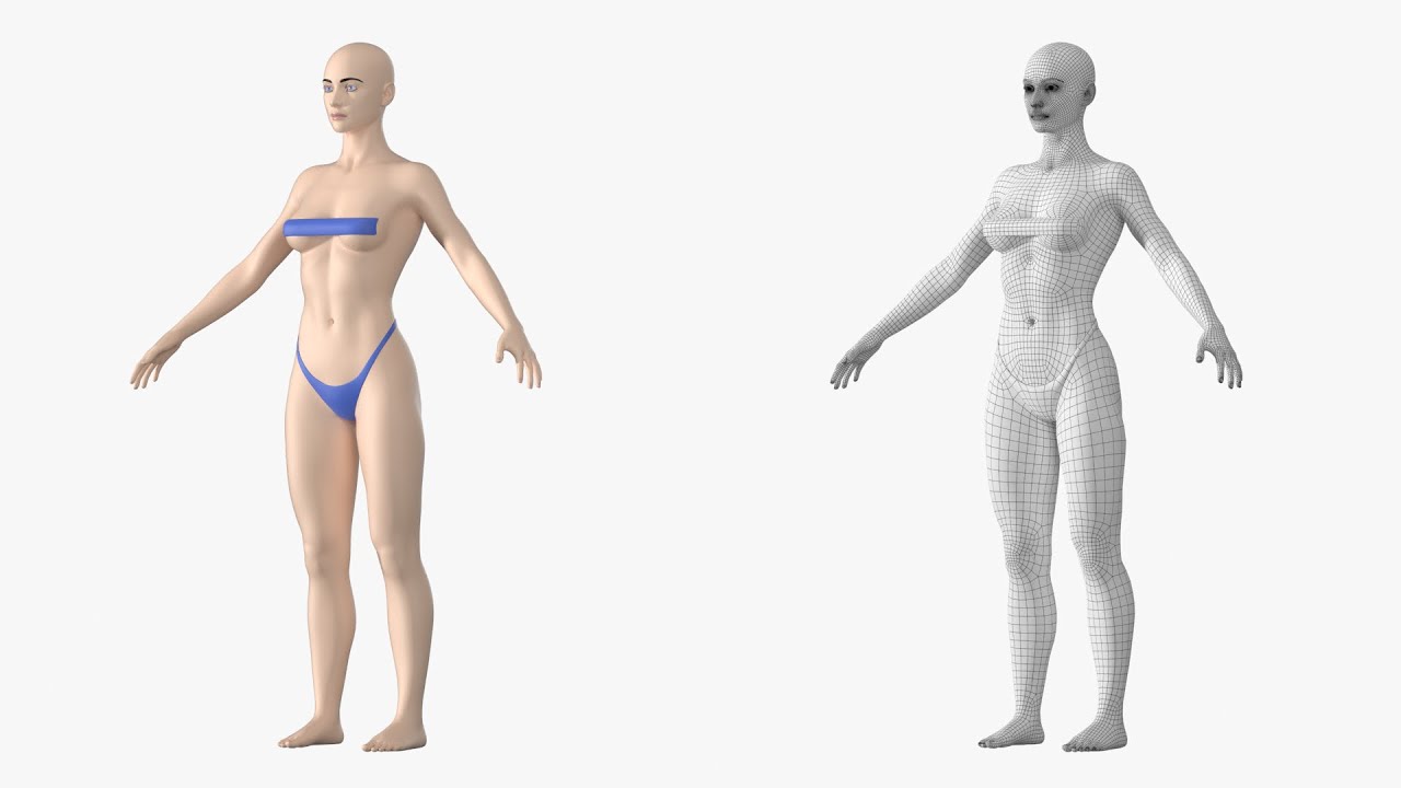 Maglia base Natural Female 01 A-Pose Modello 3D