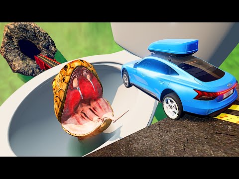 Open Bridge Crashes over Toilet with Giant Snake - BeamNG.drive
