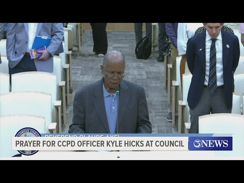 Prayer for CCPD officer Kyle Hicks at City Council meeting