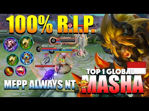 Masha 2x Guardian Helmet Build New Meta! | Top 1 Global Masha Gameplay By MEPP ALWAYS NT | MLBB
