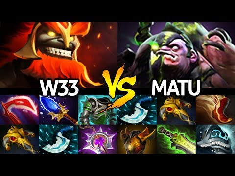 MATUMBAMAN Pudge VS W33 Mars -- Practicing New Hero for Ti 9 Dota 2