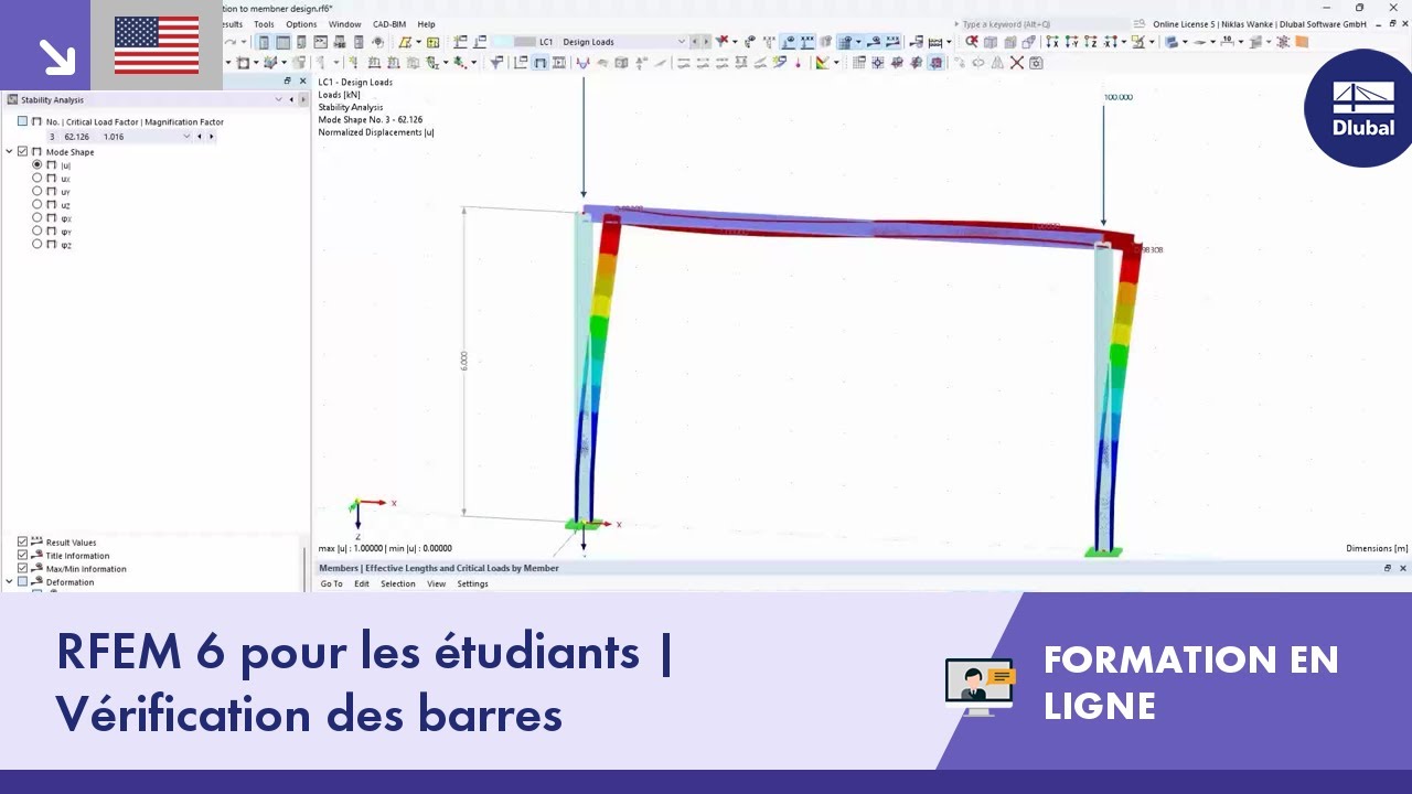 RFEM 6 pour les étudiants | Introduction à la vérification des barres | 15 avril 2026