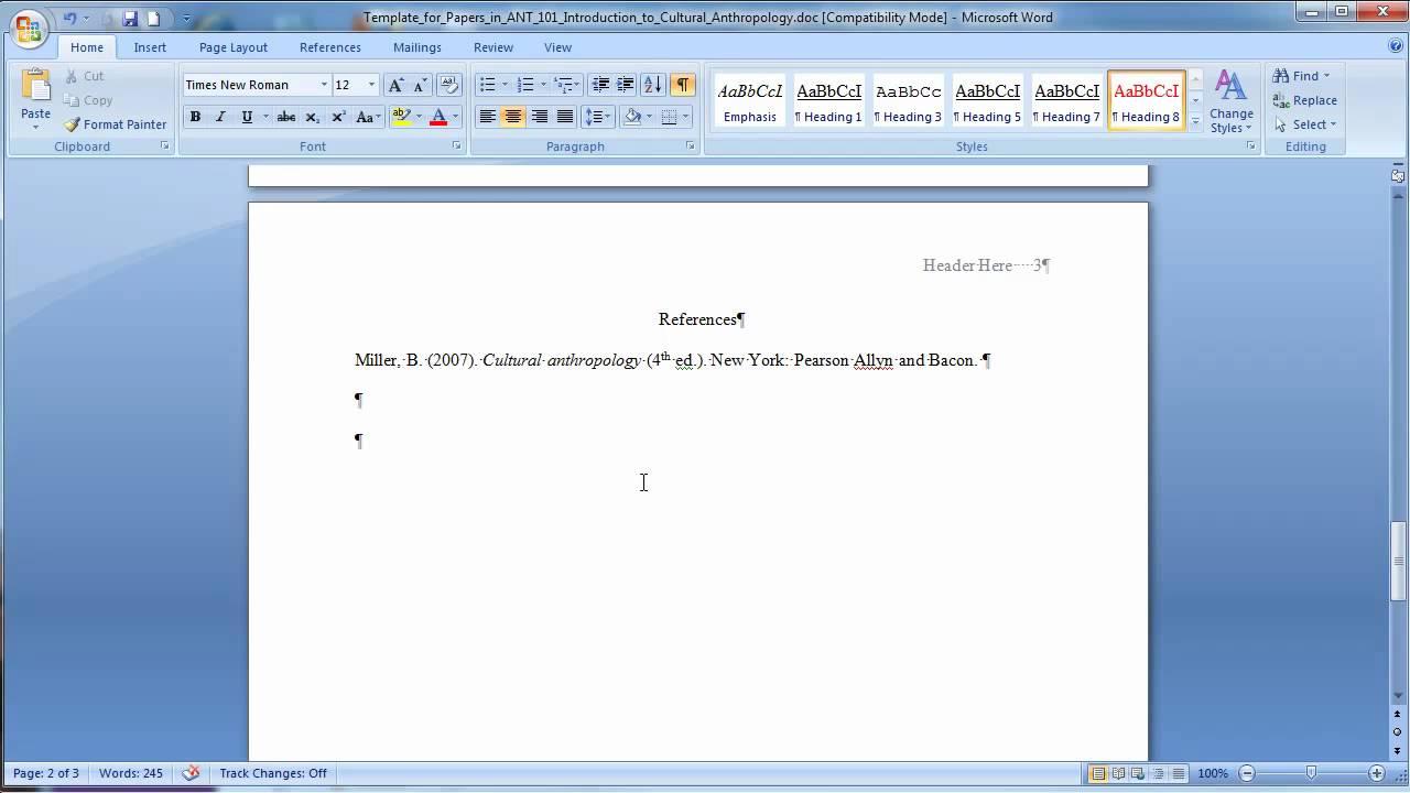 Template for Papers ANT 101 (2010)