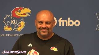 Kansas LB coach Chris Simpson fall camp