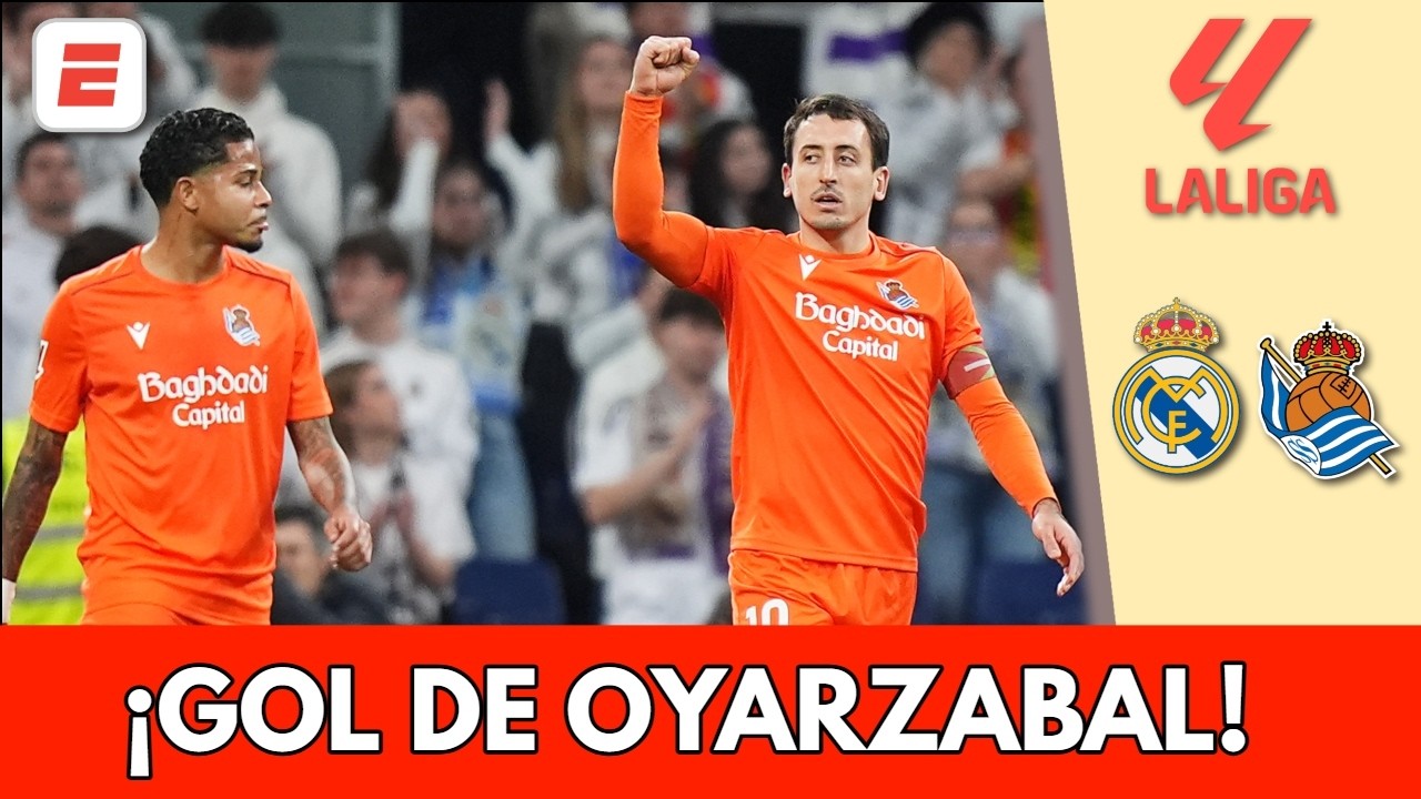 GOL DE LA REAL SOCIEDAD Mikel Oyarzabal, desde el punto penal, iguala ante REAL MADRID | La Liga