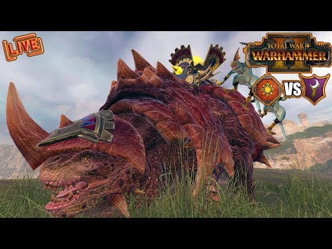 Total War: Warhammer II Battlecast #12 -  (1v1) Lizardmen vs Dark Elves - Solar Power