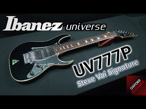 Ibanez Universe UV777P 2001 Steve Vai Signature MIJ Dimarzio Blaze 7 String guitar close up video