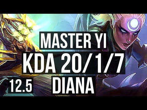 YI vs DIANA (JNG) | 20/1/7, Legendary, 1000+ games, 1.5M mastery | EUW Master | 12.5