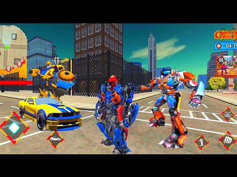Grand Tornado Car Robot Transformation Game: Blue Red Robot - Android Gameplay