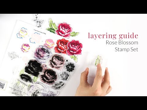 How to Use FLORAL LAYERING STAMPS - Altenew Layering Video - ROSE BLOSSOM