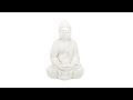 Weiße Buddha Figur 70 cm Weiß - Kunststoff - Stein - 45 x 70 x 30 cm