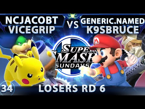SSS 34 - NCJacobT & ViceGrip (Blue) Vs. Gen.Named & K9sbruce (Red) SSB4 Losers Round 6 - Sm4sh Wii U