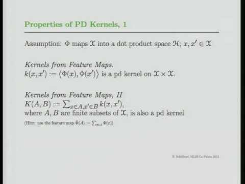 MLSS 2012: B. Schölkopf - Session 2: Kernel Methods (Part 1)