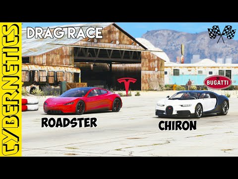 GTA 5 - Tesla Roadster vs Bugatti Chiron