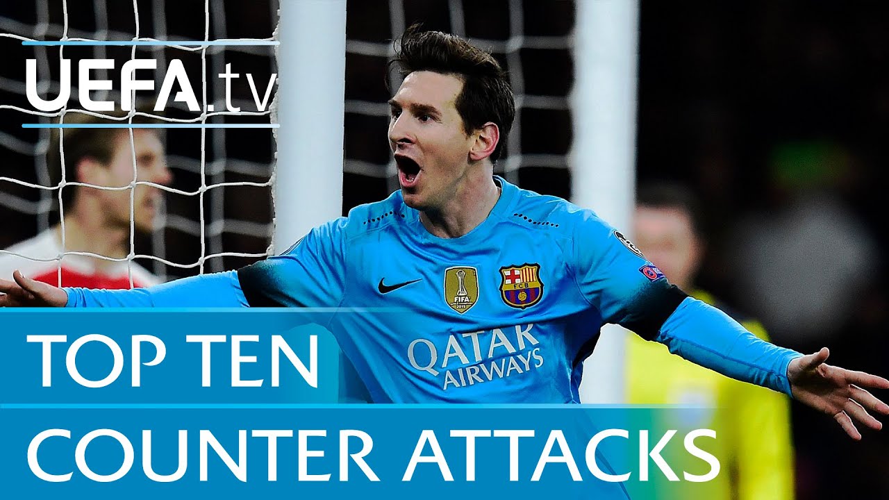 Top 10 counter attack goals - including Lionel Messi v Arsenal