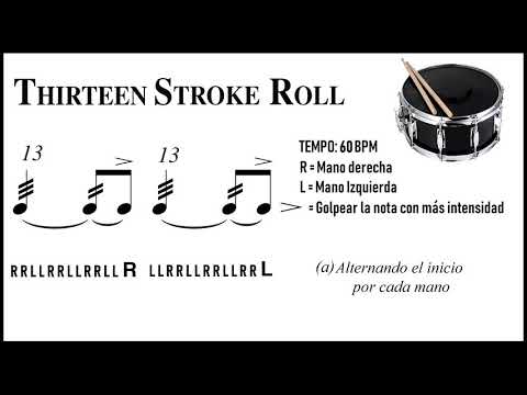13. Thirteen Stroke Roll – 40 RUDIMENTOS | Clases de Batería (FULL AUDIO)