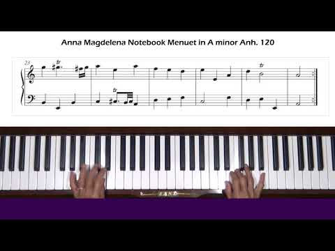 Menuet in A minor Anh. 120 (Notebook for Anna Magdelena Bach) Piano Tutorial