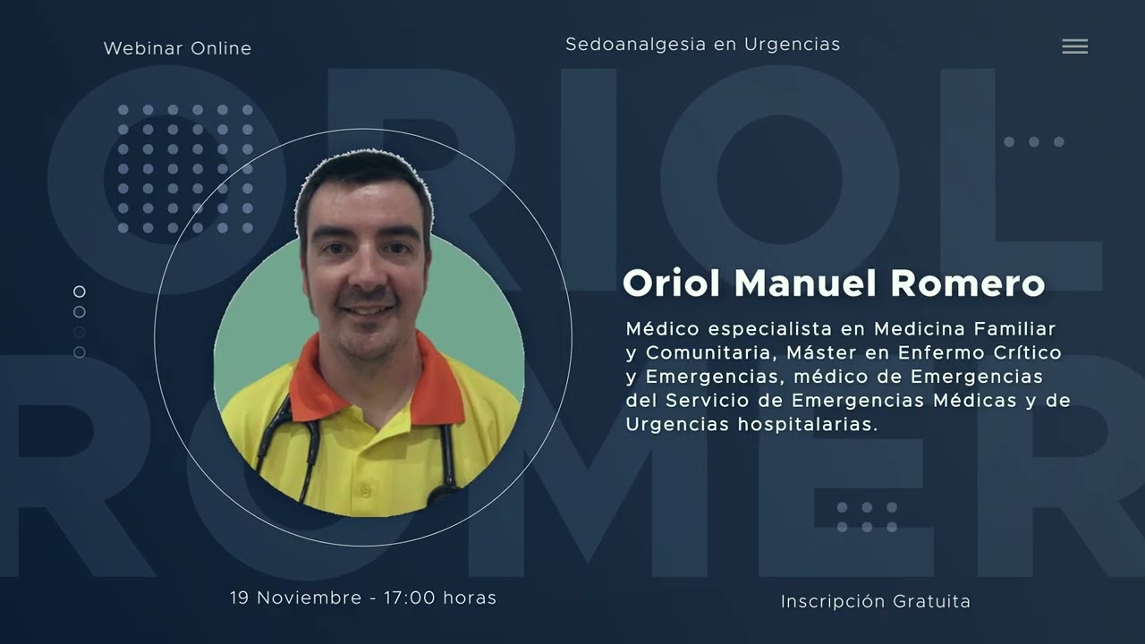 Video de presentación Webinar Sedoanalgesia en Urgencias
