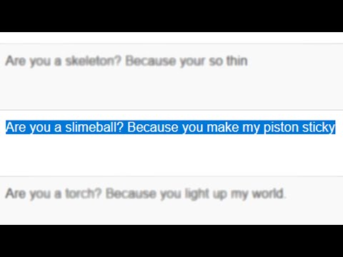 Minecraft pickup lines are the funniest thing