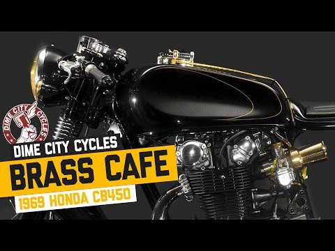 The Brass Cafe Honda CB450 Cafe Racer Walkaround - Dime CIty Cycles Build