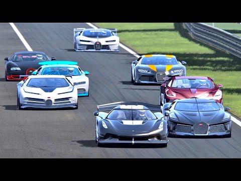 Koenigsegg Jesko with Jet Engine vs Bugatti Hypercars - Monza