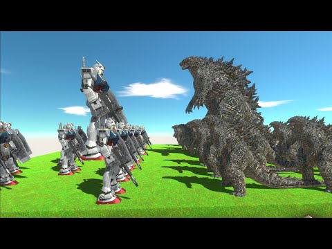 MECHA WARRIOR! GUNDAM RX-78 💥 VS GODZILLA 2021 🔥 ANIMAL REVOLT BATTLE SIMULATOR