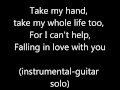 Blackmore's night- I can't help falling in love with you (lyrics)
