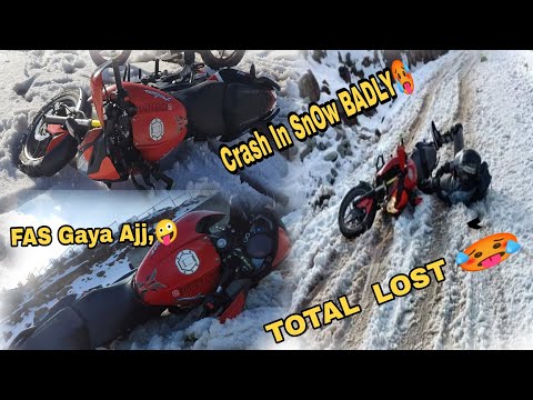CRASH --🥵//CRASH IN SNOW BADLY //FAS Gaya Ajj SNOW MA //TOTAL LOST@rider fazan