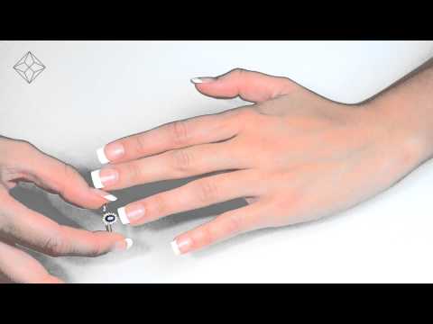 A4433 - Stunning Sapphire 6 x 4mm And Diamond 9K White Gold Ring