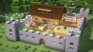 Minecraft: How To Build a Survival Starter Castle Base Tutorial(#28) | 마인크래프트 건축, 성벽 집 짓기, 인테리어