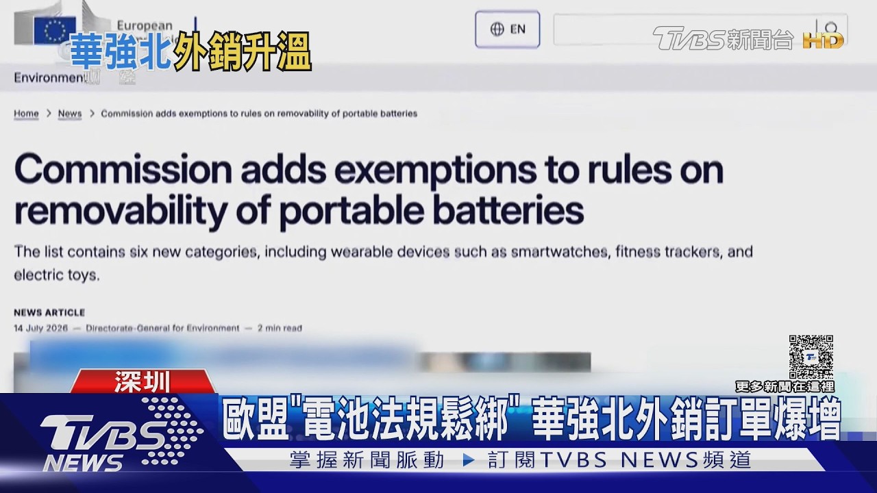 影音／華強北迎外銷熱潮！歐盟放寬電池法規　上半年業績超車去年全年