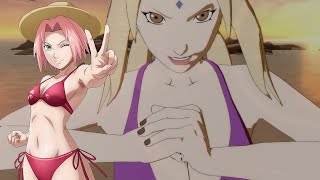 【summer fight】Sakura＆Tsunade（swimsuit）VS Kabuto (Sage Mode)