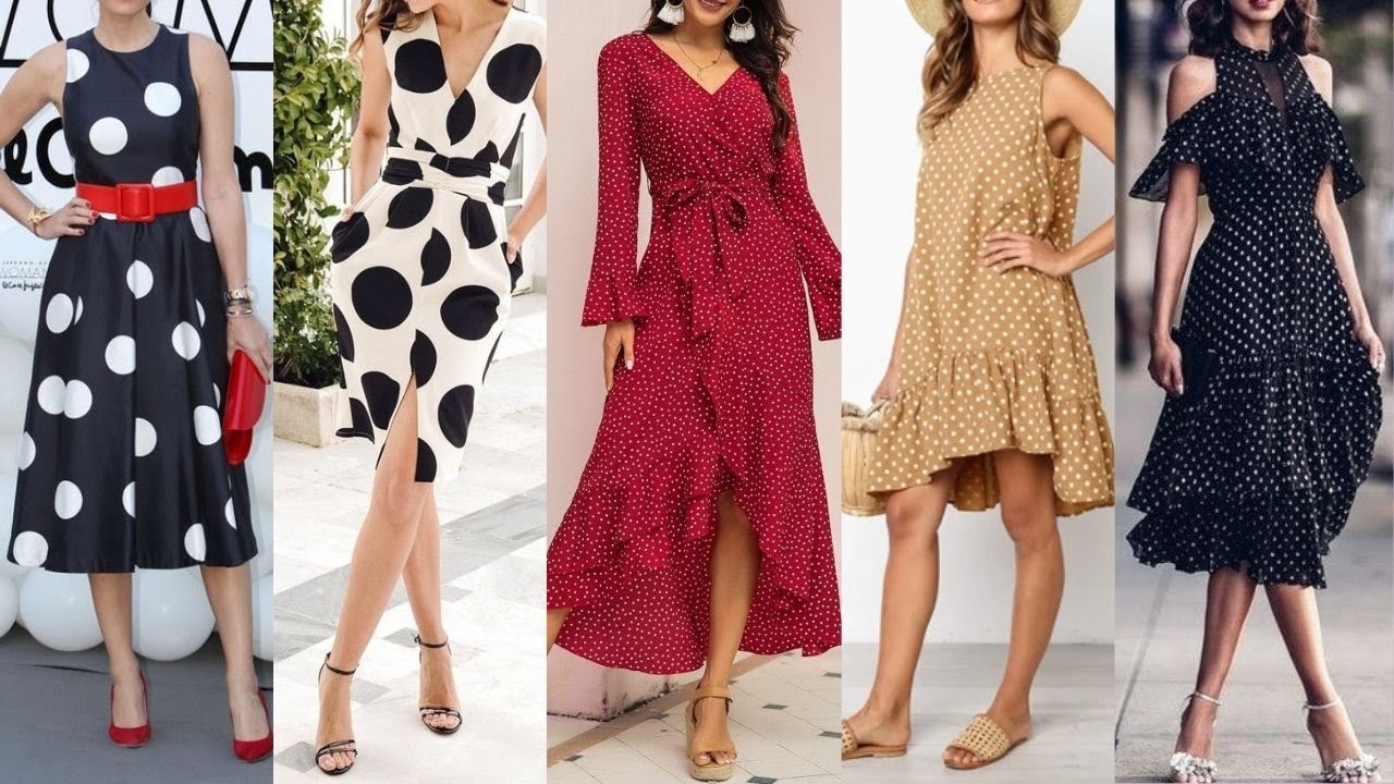 COMO COMBINAR VESTIDOS CON ESTAMADO DE LUNARES 😃 TENDENCIAS EN VESTIDOS 🤩 POLKA DOT DRESSES IDEAS