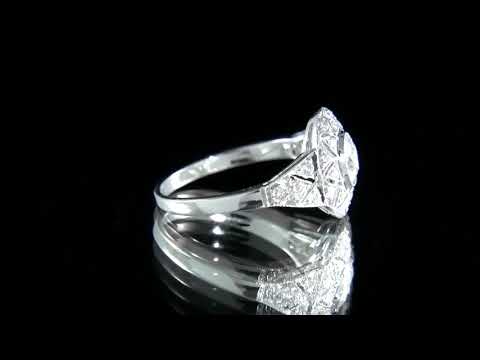 HD076 1.00 Carat Antique Style Halo Diamond Engagement Ring