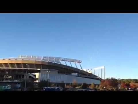Kansas City Royals win ALCS. Sounds from the parking lot.