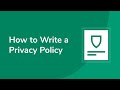 How To Write A Privacy Policy