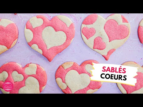 Small heart-shaped shortbread cookies for Valentine's Day