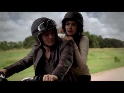 Elena and Stefan Rides on Motorcycle (The Vampire Diares 4x03 - The Rager)