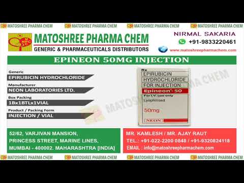 Epirubicin pifzer farmorubicin 50 mg injection, packaging: 5...