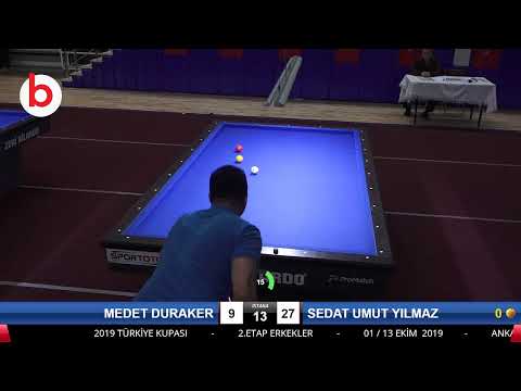 MEDET DURAKER & SEDAT UMUT YILMAZ Bilardo Maçı - 2019 TÜRKİYE KUPASI 2.ETAP ERKEKLER-2.TUR