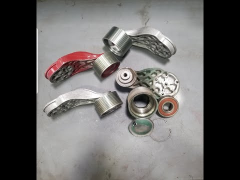 volvo vnl d13 Fan belt idler pulley explain and disassembly 20582558