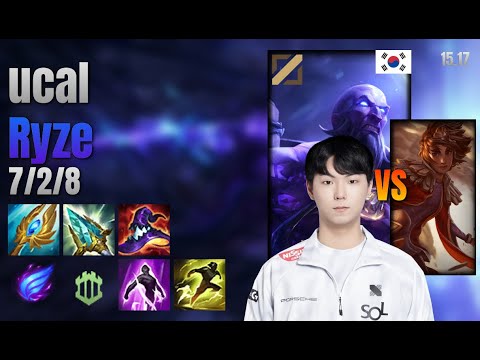 ucal Mid Ryze vs Taliyah lol KR solo rank Full Game 15.17 | 유칼 라이즈 vs 탈리야