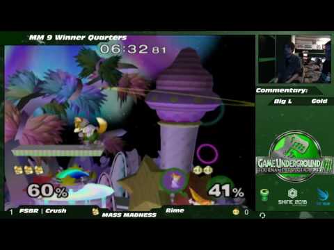 Mass Madness 9 SSBM - Crush (Fox) vs. rime (Peach) - Melee WSF