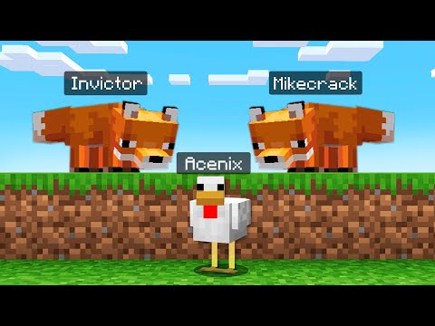 Acenix - Minecraft: CHICKEN vs 2 PREDATORS 😱🔪 MINECRAFT SPEEDRUN with INVICTOR and MIKECRACK