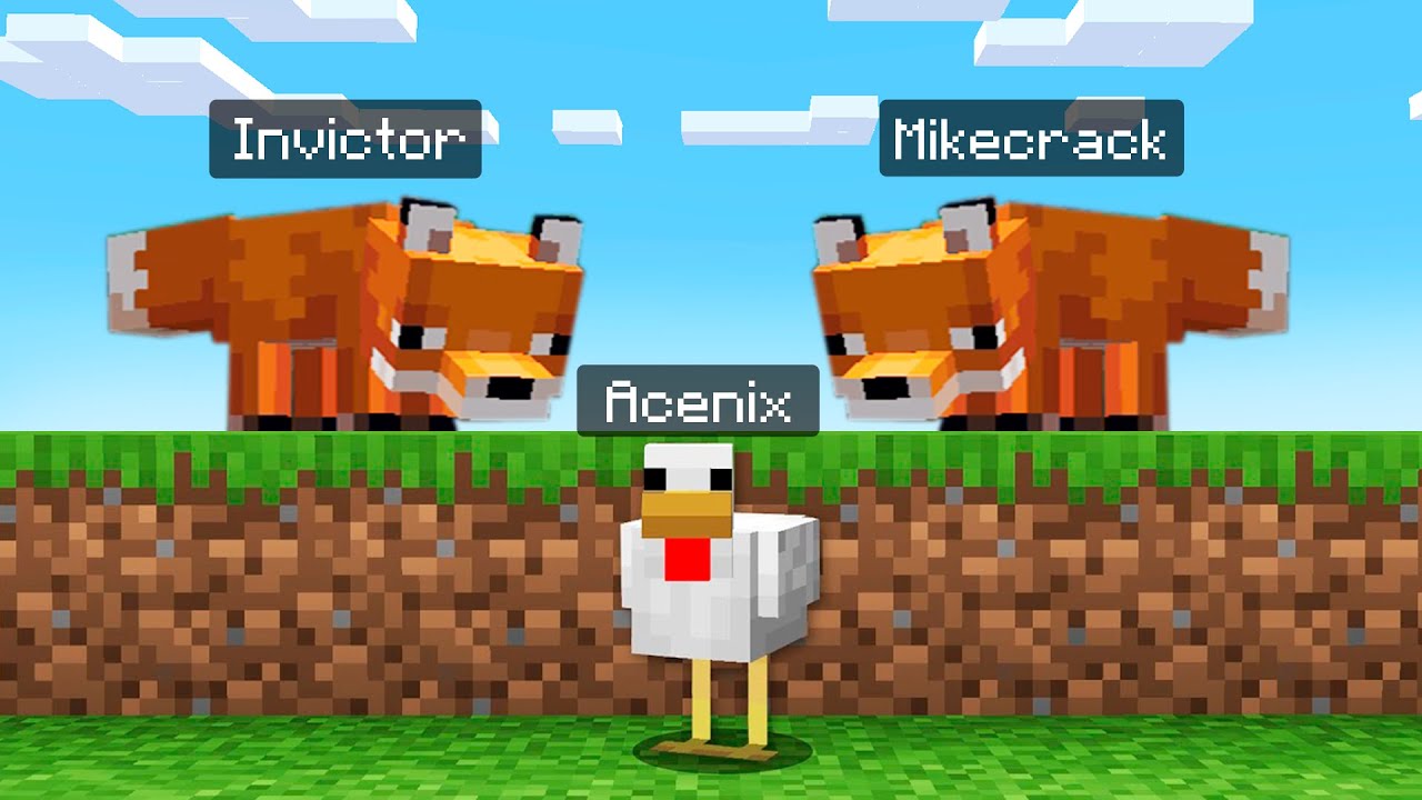 Minecraft: POLLO vs 2 DEPREDADORES 😱🔪 MINECRAFT SPEEDRUN con INVICTOR y MIKECRACK
