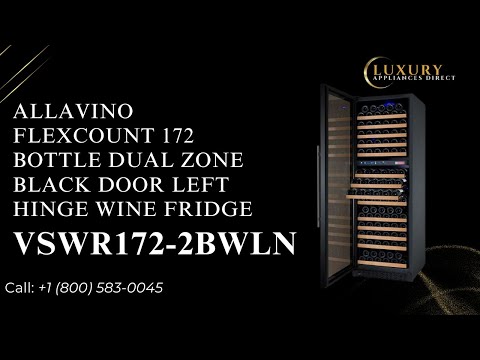 Allavino FlexCount 172 Bottle Dual Zone Black Door Left Hinge Wine Fridge VSWR172-2BWLN
