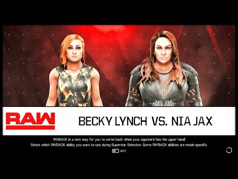 WWE 2K19  Becky Lynch Vs Nia Jax  (RAW)  4/8/2019